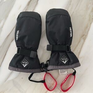 Hestra Black Mittens Size 4